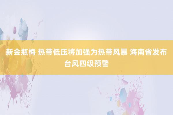 新金瓶梅 热带低压将加强为热带风暴 海南省发布台风四级预警