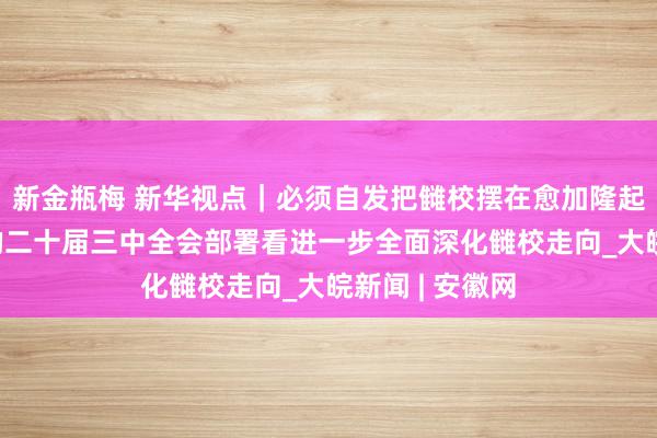 新金瓶梅 新华视点｜必须自发把雠校摆在愈加隆起位置——从党的二十届三中全会部署看进一步全面深化雠校走向_大皖新闻 | 安徽网