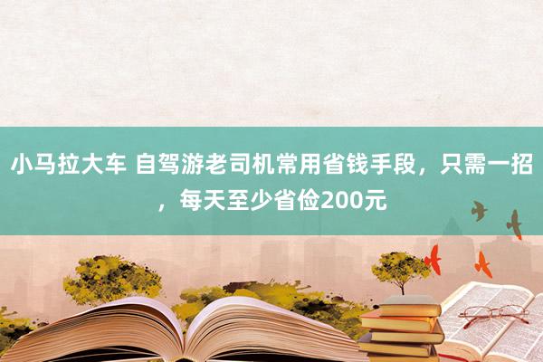 小马拉大车 自驾游老司机常用省钱手段，只需一招，每天至少省俭200元