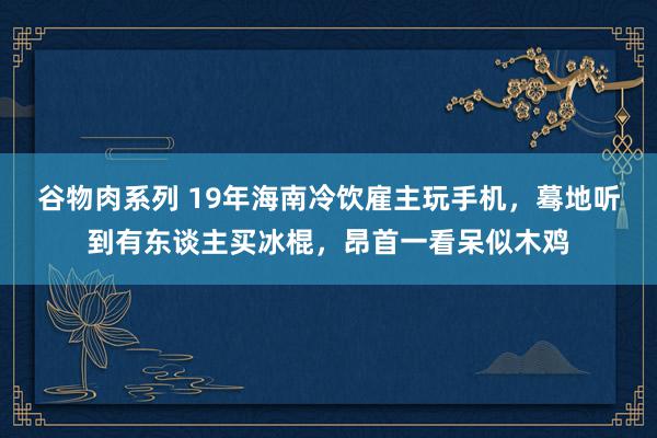 谷物肉系列 19年海南冷饮雇主玩手机，蓦地听到有东谈主买冰棍，昂首一看呆似木鸡