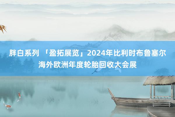 胖白系列 「盈拓展览」2024年比利时布鲁塞尔海外欧洲年度轮胎回收大会展