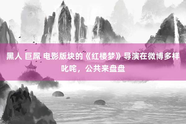 黑人 巨屌 电影版块的《红楼梦》导演在微博多样叱咤，公共来盘盘